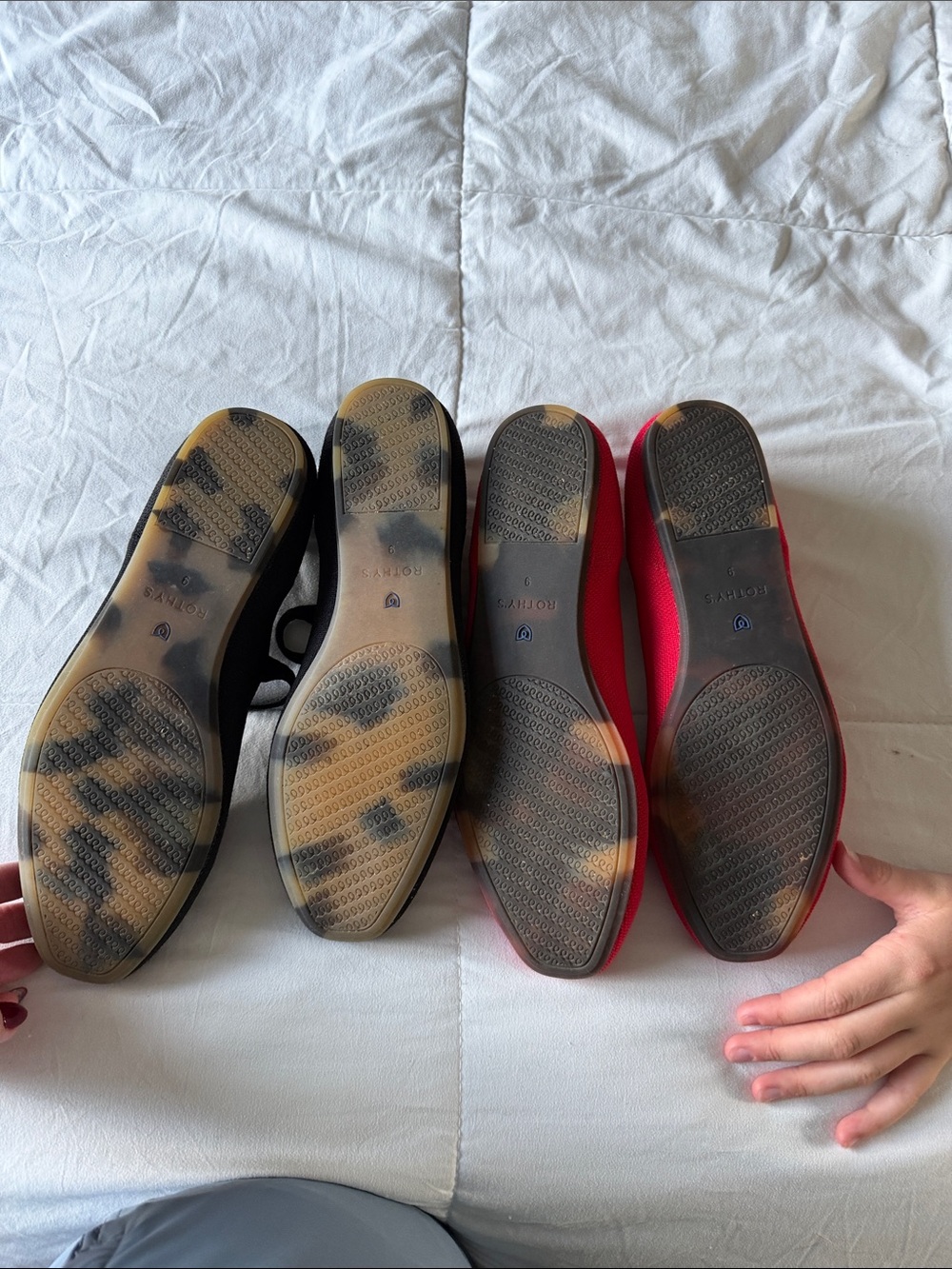 Rothy's Black and Red Mary Jane Flats - Picture 2 of 2